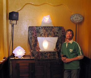 Alan Tollakson and lighted stone sculptures
