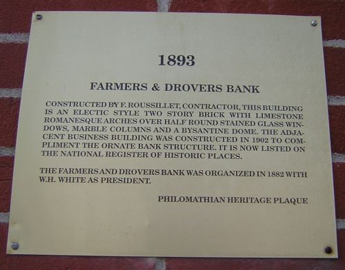 Farmers and Drovers Bank - history of building