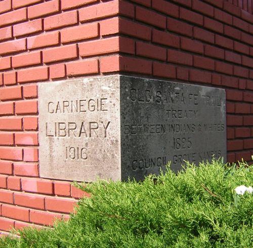 Carnegie Library cornerstone - Council Grove