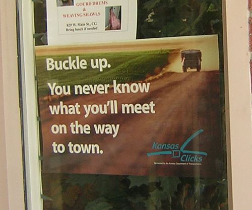 Buckle up poster - downtown Council Grove