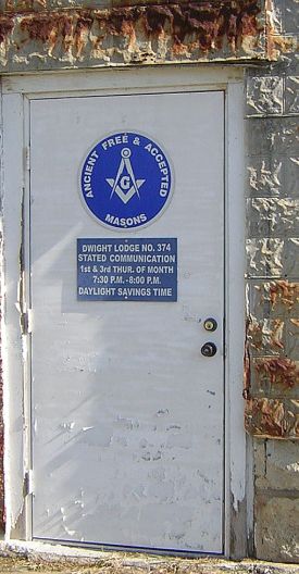 Masonic Lodge door - Dwight