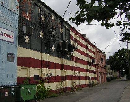Americana flag mural