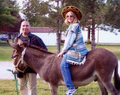 Cheryl on donkey