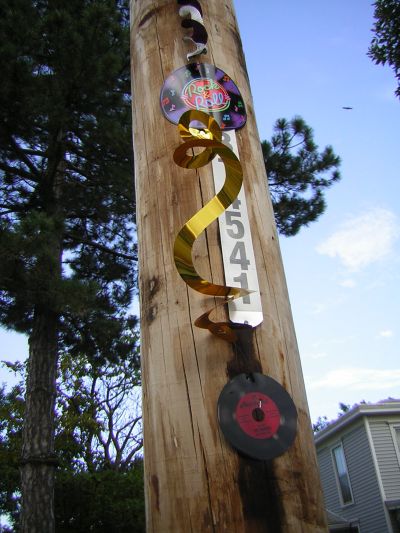 Rock and Roll theme on a power pole