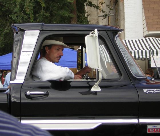 man in black Chevy pickup