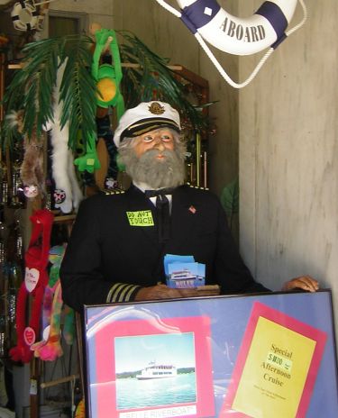 Animated Captain - selling tickets for Riverboat ride