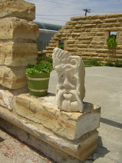 limestone work - backyard of the Grassroots Arts Center