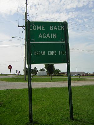 back of the above sign - Come Back/A Dream Come true