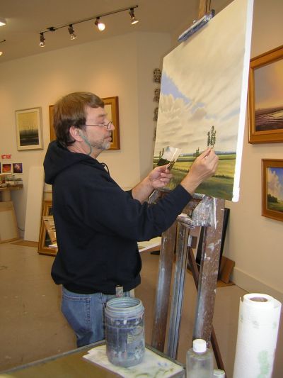 Louie Copt at the easel