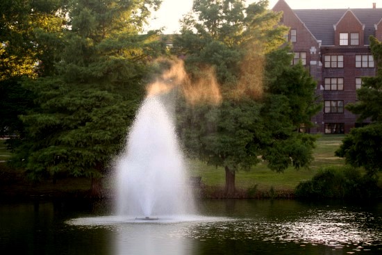 Fountain at Wooster Lake, Emporia State University