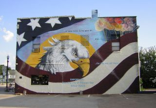 Veterans flag/eagle mural